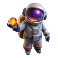 stunning abstract Cute Astronaut 3D Render Holding Star 4K png