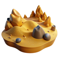 wonderful rustic Golden Sands 3D Island Illustration exclusive png