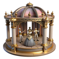 extraordinary rustic Elegant 3D Render of Classical Pavilion high quality png