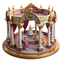elegant creative 3D Render Elegant Pavilion Dance Scene high resolution png