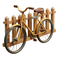 vibrant abstract 3D Render of a Bicycle by a Fence exclusive png