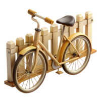 impressive creative Charming 3D Render of a Bicycle by a Fence original png