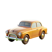 wonderful minimalist Orange Classic Car 3D Render 4K png