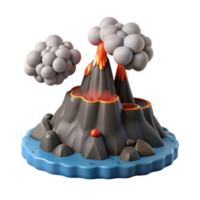 dramatic rustic Volcanic Island 3D Render genuine png