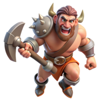 dramatic abstract 3D Illustration Mighty Barbarian Warrior high quality png