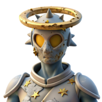 magnificent traditional 3D Render of a Weathered Alien Knight high resolution png