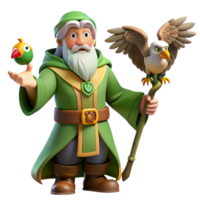 extraordinary abstract Wizard, Bird, 3D Render 4K png