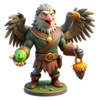 beautiful creative 3D Render Fantasy Eagle Warrior original png