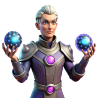 magnificent abstract 3D Render of a Young Wizard high resolution png