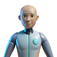 stunning artistic Friendly Robot 3D Render high resolution png