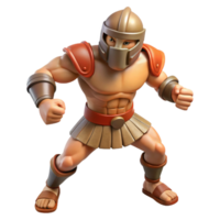 vibrant artistic 3D Render Powerful Greek Warrior Illustration high quality png
