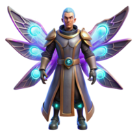 serene classic 3D Render of Fantasy Figure with Wings exclusive png