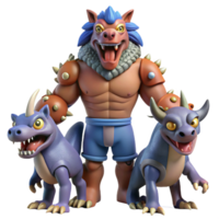 serene artistic 3D Cartoon Monster Illustration authentic png