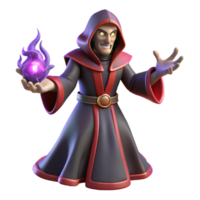 impressive rustic Dark Wizard 3D Render detailed png