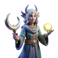 beautiful abstract 3D Render Fantasy Elf Mage high resolution png