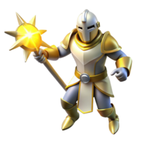 beautiful abstract Golden Knight 3D Render high quality png