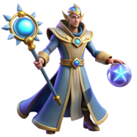 elegant abstract Fantasy Wizard 3D Render professional png