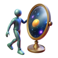 magnificent creative 3D Illustration Cosmic Mirror Reflection authentic png