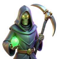 impressive vintage Grim Reaper 3D Render authentic png