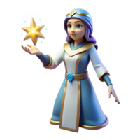 extraordinary rustic 3D Render of a Young Sorceress original png