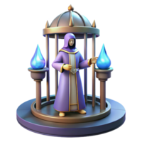 extraordinary minimalist 3D Render Wizard in Pavilion authentic png