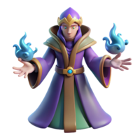 magnificent vintage 3D Render of a Fantasy Wizard authentic png