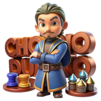 extraordinary minimalist 3D Cartoon Game Character Illustration 4K png