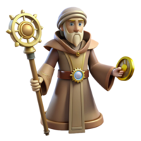 elegant abstract Wise Wizard 3D Render premium png