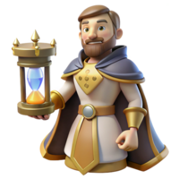 wonderful abstract 3D Render King with Hourglass original png
