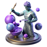 elegant creative 3D Render Artistic Figure Creating Abstract Forms 4K png