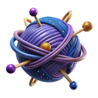 stunning modern 3D Yarn Ball Abstract Illustration high resolution png