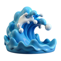 magnificent rustic 3D Cartoon Wave Illustration high resolution png
