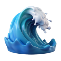 serene abstract 3D Render of a Blue Ocean Wave authentic png