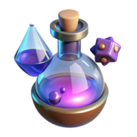 serene abstract Glowing Potion Flask 3D Render premium png