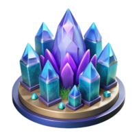 impressive modern Fantasy Crystal Realm 3D Render authentic png