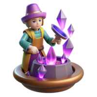 wonderful modern Fantasy 3D Render of a Gemstone Alchemist high resolution png