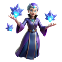 stunning classic Fantasy 3D Render of a Crystal Mage authentic png