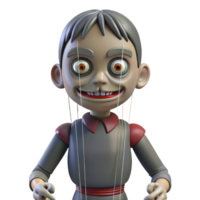 wonderful contemporary 3D Render of a Creepy Marionette Puppet high quality png