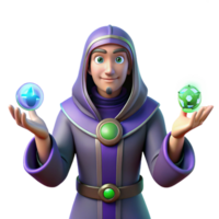 impressive creative 3D Render of a Young Wizard authentic png