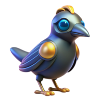elegant abstract 3D Render of a Metallic Bird authentic png