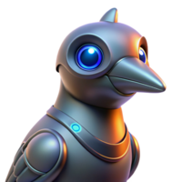 serene rustic 3D Render Metallic Bird Robot Illustration high resolution png