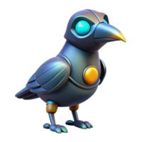 vibrant abstract 3D Render Robotic Crow Illustration authentic png
