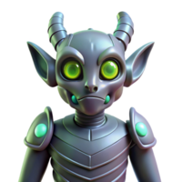 stunning rustic 3D Render of a Cute Gray Robotic Imp original png