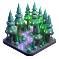 stunning traditional Enchanted 3D Forest Night Scene original png