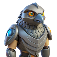 extraordinary rustic 3D Render Armored Hawk Illustration high resolution png