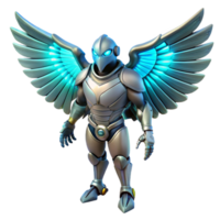 extraordinary rustic 3D Render Armored Angel with Glowing Wings exclusive png