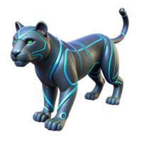 extraordinary artistic Cybernetic Panther 3D Render authentic png