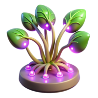 wonderful minimalist Glowing Plant 3D Render authentic png