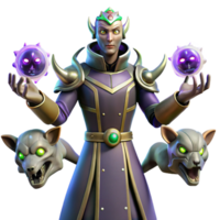 beautiful modern Fantasy Wizard 3D Render high resolution png