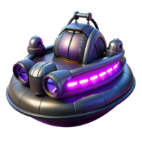 extraordinary creative Futuristic Flying Saucer 3D Render high quality png